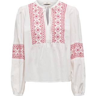 Lulu Embroidery Bluse, Cloud Dancer/Ski Patrol, L