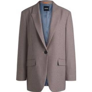 Blazer med relaxed fit i mikromønstret stof med stræk