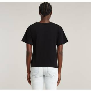Open V-Neck Relaxed Top - Black - Women