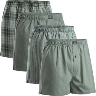 WOVEN BOXER SHORTS FOR MEN - Green/Stripes Mix / XL / 4-Pack
