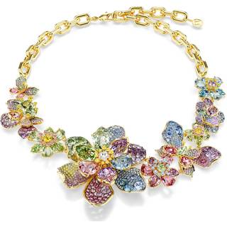 Idyllia Halskette, Verschiedene Schliffe, Pavé, Blume, Mehrfarbig, Goldlegierungsschicht