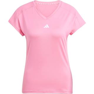 AEROREADY Train Essentials Minimal Branding V-Neck T-shirt - Pink Fusion / White - XS