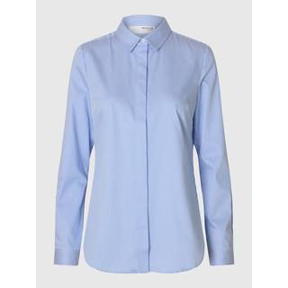 SELECTED FEMME SLFROMIE LS STRIPED FITTED SHIRT NOOS - Blå