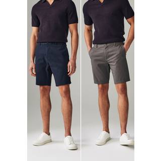 Next Navy/Charcoal Skinny Fit Stretch Chino Shorts 2 Pack