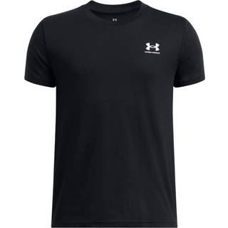 Under Armour Sportstyle Boys' Short Sleeve Black / White YXS (122 - 127 cm)