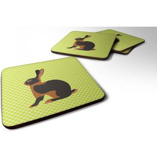 """" Carolines skatte Tan Rabbit Green Decorative Coasters 3.5 """" """" Multicolor """"
