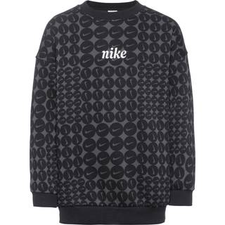 Oversized Nike Sportswear Club Fleece-sweatshirt med rund hals til større børn (piger) - sort - M