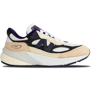New Balance Unisex Made in USA 990v6 i Hvid/Lilla/Sort læder, Størrelse 38.5