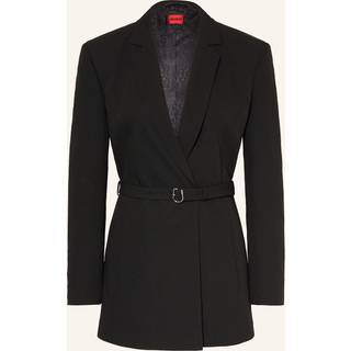 Blazer i bæk og bølge-stof med regular fit og bælte med spænde