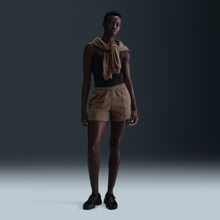 Nike Sportswear Chill Terry-shorts med mellemhøj talje (10 cm) i french terry til kvinder - brun - XL (EU 48-50)