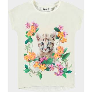 Molo Ragnhilde Short Sleeve T-Shirt Floral Puma 92 cm  Beige  92 cm  kvinde