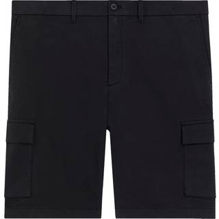 Straight Twill Cargo Shorts - Black - S