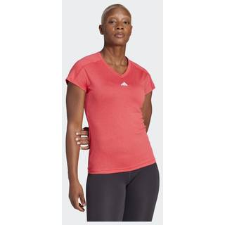 AEROREADY Train Essentials Minimal Branding V-Neck T-shirt - Pure Ruby / White - S