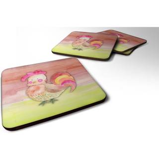 """" Caroline's Treasures Rooster Watercolor Decorative Coasters 3.5 Multicolor """"