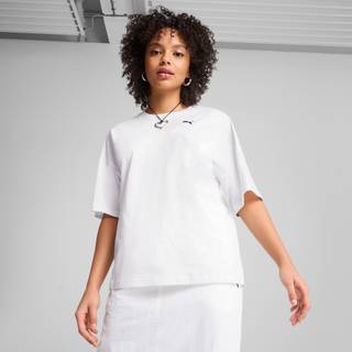 Women&#39;s Puma Wardrobe Essentials Oversized T-Shirt, White, Size M, Clothing - White - M