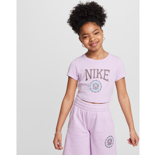 Nike Cropped-T-shirt til større børn (piger) - lilla - XL