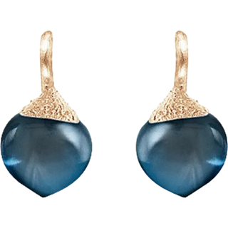 OLE LYNGGAARD COPENHAGEN Dew Drops øreringe i 18 kt guld med London blue tapaz