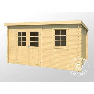 Redskabsskur Redskabsrum Haveskur i træ Asker 3,8x2,3x2,11m, 28mm,8,4m²,Natur