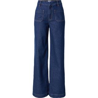 Object - Objsava Boletta Hw Wide Jeans - Jeans til damer - Dark Blue Denim - XS