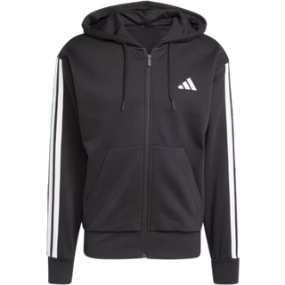 adidas 3 Stripes Fleece Full Zip Hoodie Hætte med lynlås Herrer størrelse S farve grå