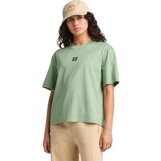 Timberland Women's Stack Logo Short Sleeve Tee T-shirt Damer størrelse L farve grøn