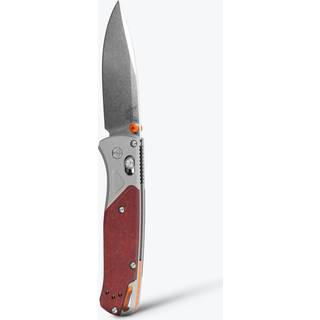 Bugout S90V Stonewash foldekniv, Richlite Redstone