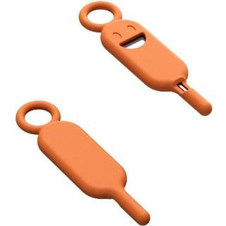Sim-Kort Nøgle i Silikone Etui med Ring til Nøglering - Orange