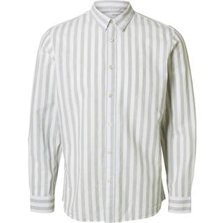Selected Slim Sun Linen Shirt LS Iceberg Green Stripe
