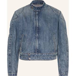 Short Moto Jacket - Medium blue - Women