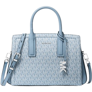 MK Laila Small Signature Logo Satchel - Blue - Michael Kors - ONE SIZE