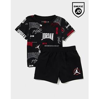 Jordan Beyond All Over Print T-Shirt/Shorts Set Infant, Black - 18-24M