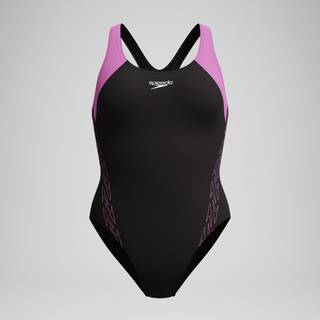 Women's HyberBoom Splice Racerback Swimsuit Black/Pink