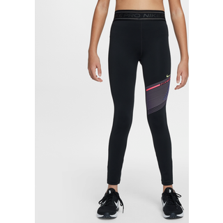 Nike Pro Dri-FIT-leggings med mellemhøj talje til piger - sort - S