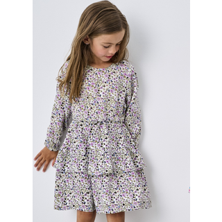 KIDS ONLY Bella ls v-neck kjole aop - CLOUDDANCE