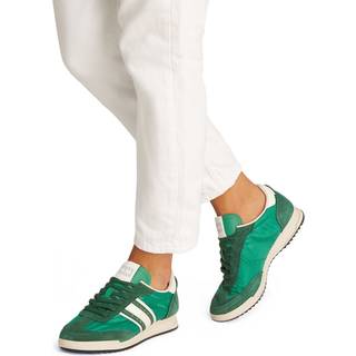 Retro Leather Mixed Texture Cleat Trainers