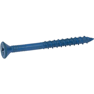 Confast 3/16 """" X 4 """" Blå flade Phillips Betonskrue Anker med borebit til forankring til murblok eller mursten (100 pr. Boks)
