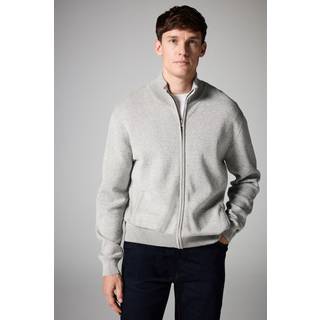 Next Light Grey Regular Fit 100% Cotton Premium Zip-Through Jumper