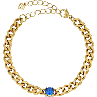 ANNEBRAUNER Panzer Sapphire Blue Bracelet