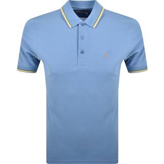 Farah Vintage Alvin Tipped Polo T Shirt Blue