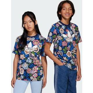 adidas originals adidas originals Blue White Floral Liberty London 100% Cotton T-shirt