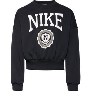 Nike Sportswear Club-sweatshirt med rund hals i french terry til piger - sort - XL