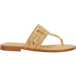 Dune London Dune London Cream Lotica Suede Toe Post Flat Sandals