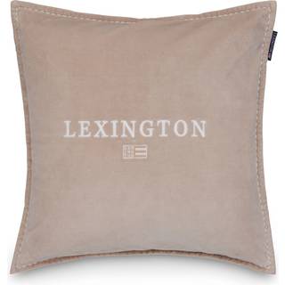 Lexington Logo Organic Cotton Velvet Pudebetræk 50x50 Cm t / Beige - Pyntepuder & Betræk Bomuld Hvid - 10004007-2600-SH25