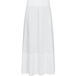 Yara Long Poplin Nederdel, White, 34
