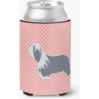 """" Caroline's Treasures Bearded Collie Checkerboard Pink Can eller flaske Hugger BB3617CC kan hugger flerfarvet """"