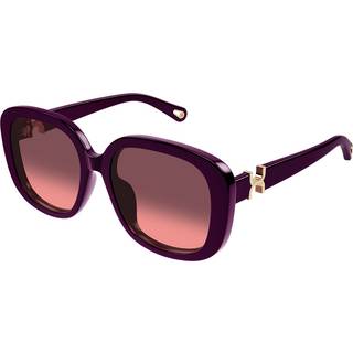 Chloé Kvinde CH0303SK 005 Solbriller Acetat Bordeaux Rød Firkantet
