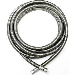 Shark Industrial 15ft (180 tommer) Rustfrit st?l flettet isproducentslange med 1/4 """" Komprimering med 1/4 """" Komprimeringsforbindelse