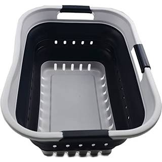 Sammart 30L (8 gallon) Sammenfoldelig 3 h?ndteret plastvaskkurv - sammenfoldelig pop -up opbevaringsbeholdersorganisator - b?rbart vaskekar - Rum