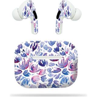 Mightyskins kompatible med Apple AirPods Pro - Blue Petals | Beskyttende holdbar og unik vinylmærkatindpakningsdæksel | Let at anvende Fjern og s