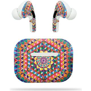 MightySkins kompatibel med Apple Airpods Pro - Rainbow Kalejdoskop | Beskyttende holdbart og unikt vinyldekalomslag | Nem at anvende Fjern og ski